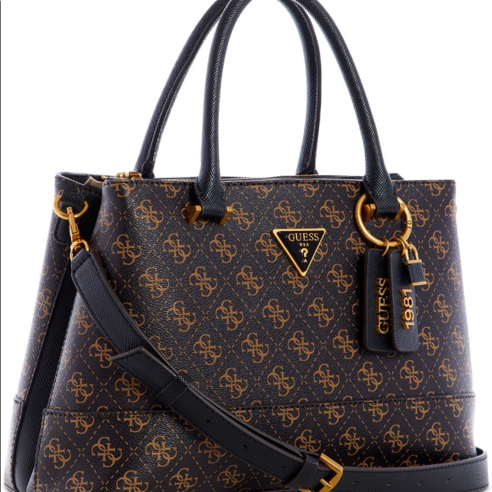Guess Black and Gold Satchel - Picture 4 of 5